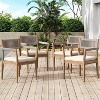 Christopher Knight Home Lillia Modern Coastal Patio Acacia Wood Woven Rope Dining Chairs (Set of 4) - 2 of 4