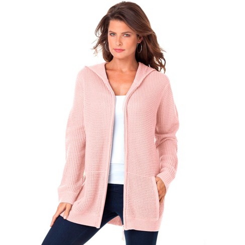 Roaman's Women's Plus Size Classic-length Thermal Hoodie, 4x - Soft Blush :  Target