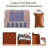 EcoSummer Lunch Tote Bag for Women 15.6" Work Tote with Insulated Compartment Laptop Briefcase with Wristlet, Brown. - 4 of 4