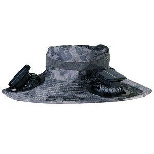 LakeForest"Outdoor Sun Hat with 2 Rechargeable Fans, Solar Powered, UPF 50+, Breathable for Hiking & Camping"DarkGreylnk - 1 of 4
