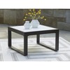 Signature Design by Ashley Beachloft Modern Outdoor Coffee Table - Weather-Resistant Aluminum with Stone-Look Glass Top, 30" Square, Black/Gray - 2 of 4