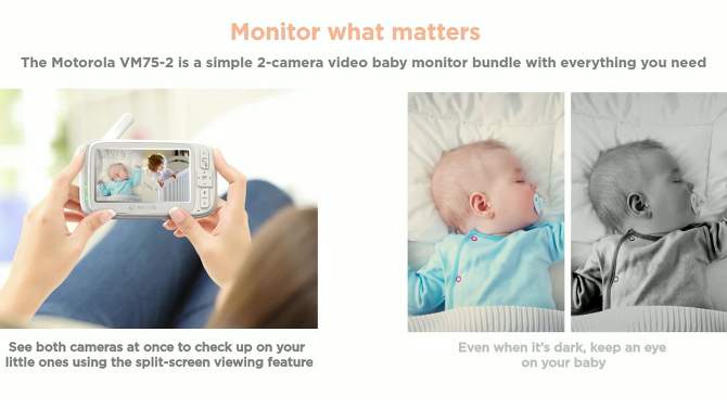 Motorola 5&#34; Video Baby Monitor w/PTZ - VM75-2, 2 of 8, play video