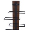 Wood and Metal Heath Wall Wine Holder Framed Canvas - StyleCraft: Espresso Finish, Vertical Display - 4 of 4