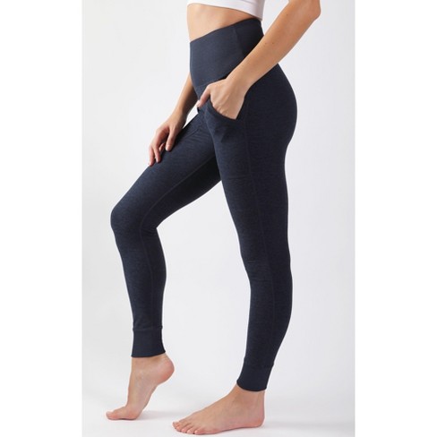 90 Degree By Reflex - Women's Rib Contrast High Waist Side Pocket Ankle  Jogger - Heather Navy - Large : Target