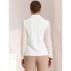 INSPIRE CHIC Women's Point Collar V Neck Mesh Sleeve Button Down Work Office Shirt - 3 of 4
