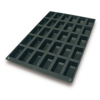 Silikomart Silicone Bakeware Mini Cake 3.7 Oz, 3.93" x 2.04" x 1.22"H, 30 Cavities