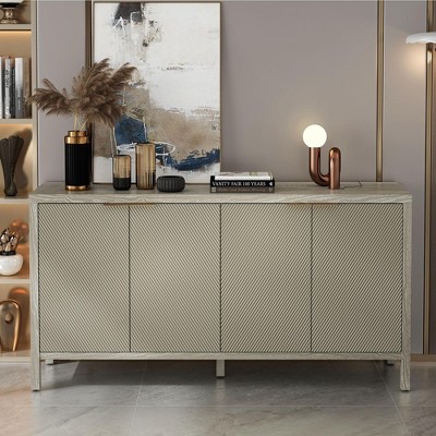 VYNXARIA 59" Modern Sideboard Buffet Cabinet with 4 Doors & Adjustable Shelves for Versatile Storage