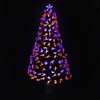 Northlight 8-Function Fiber Optic Artificial Pine Potted Halloween Tree - 5' - Black - Orange and Purple LED - 3 of 4