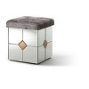 Passion Furniture Decor Brownish Gray Square Velvet Upholstered Ottoman - 2 of 4