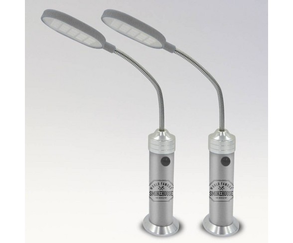 2pk Magnetic Base BBQ Lamp Set - Silver - World Famous Smokehouse