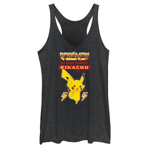 Women's Pokemon Get Ready to Battle Pikachu Retro Racerback Tank Top - 1 of 4