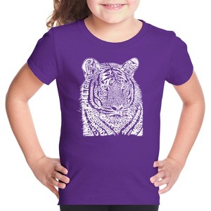 LA Pop Art Girl's Word Art T-shirt - Big Cats - 1 of 4