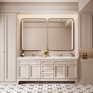Rectangular Framed Tempered Glass Wall-Mounted Bathroom Vanity Mirror - 1 of 4