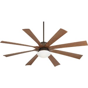 70" Possini Euro Design Industrial Outdoor Ceiling Fan with LED Light Remote Oil Rubbed Bronze Opal Glass Damp Rated for Patio - 1 of 4