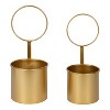 Kate and Laurel Kellet  Metal Hanging Planter, 2 Piece, Gold - 2 of 4