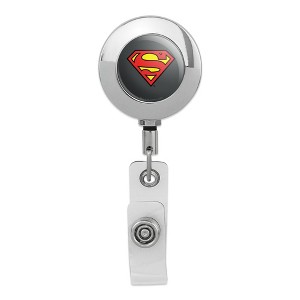 Superman Classic S Shield Logo Metal Chrome Badge ID Card Holder Clip - 1 of 3