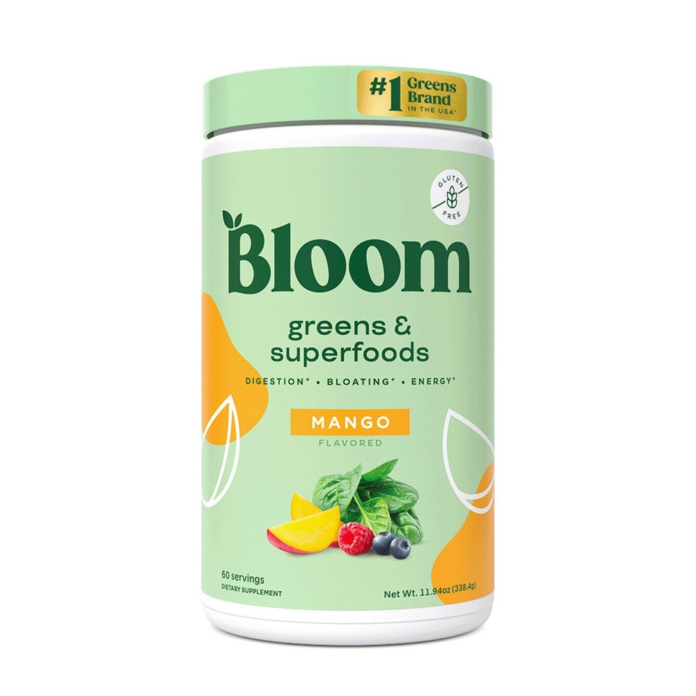 Photos - Vitamins & Minerals BLOOM NUTRITION Greens and Superfoods Powder - Mango - 11.94oz/60ct