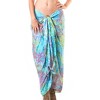 LA LEELA Women's Summer Beach Wrap Bikini Wraps Sarong Swimwear Cover up Skirt Swimsuit Pareo Coverups for Women One Size Blue, Floral - 4 of 4