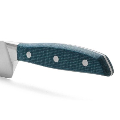 Arcos Brooklyn Rocking Santoku Knife Blue: 7" Stainless Steel Blade, Resin Handle, Forged Construction, Hand Wash