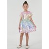 2Bunnies Girls' Ombre Sequin Puff Sleeve Dress - 2 of 4