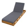 DSVIMOY Lounge Chaise Set with Headrest and Dark Gray & 4 Inch Thick Lounge Cushions for Poolside, Patio, Dark Gray&Teak, 79"*28.75"*34" - 2 of 4