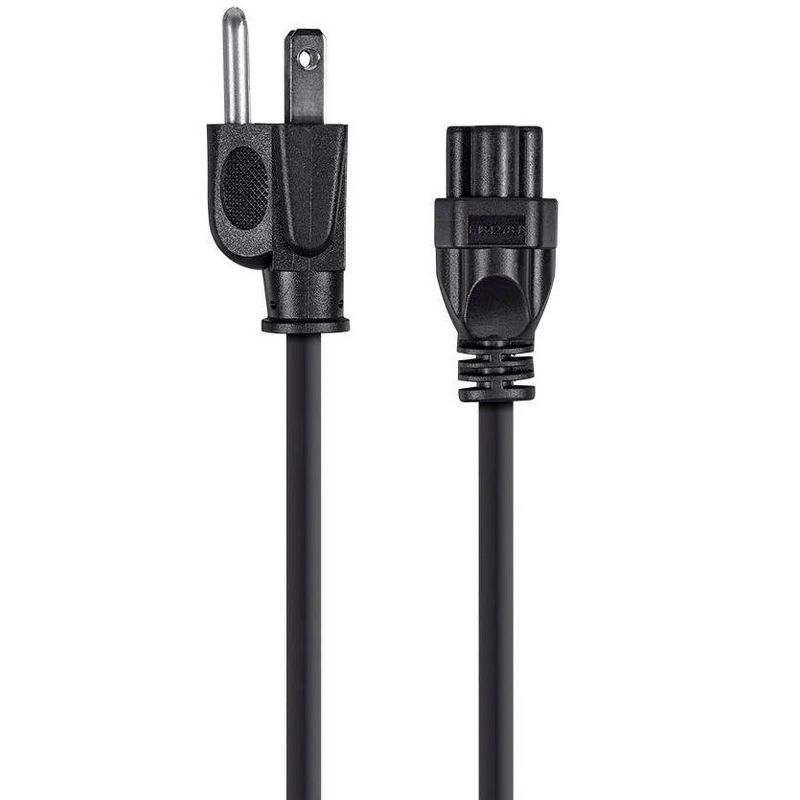 Monoprice Power Cord - 3 Feet - Black | NEMA 5-15P to IEC 60320 C5, 18AWG, 10A/1250W, 3-Prong, 2 of 7