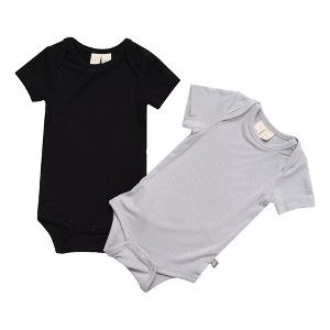 Kyte Baby 2-Pack Short Sleeve Bodysuit in Midnight and Storm - 1 of 3
