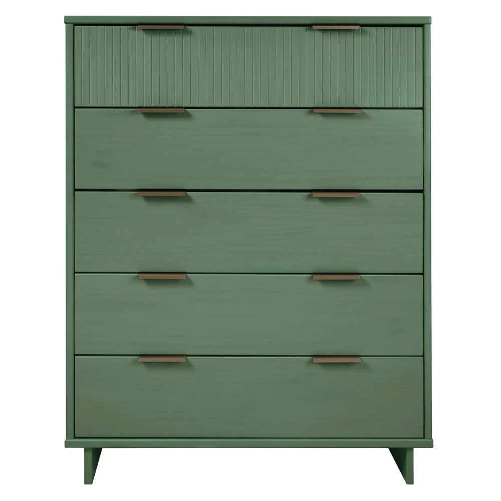 Photos - Dresser / Chests of Drawers Tall Granville Modern 5 Drawer Dresser Sage Green - Manhattan Comfort
