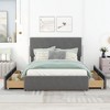 CAVINAS Upholstered Platform Bed Full Size Modern Wooden Bed Frame with 4 Storage Drawers for Bedroom - 2 of 4