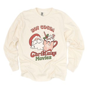 Simply Sage Market Retro Hot Cocoa Christmas Movies Garment Dyed Long Sleeve - 1 of 4