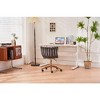 CAVINAS Modern Upholstered Home Office Desk Chair, Velvet Adjustable Office Chair with Handwoven Backrest and Adjustable Swivel Wheels - 2 of 4