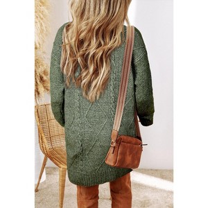 Parchment Cable Knit Drop Shoulder Loose Fit Sweater Dress - 1 of 1