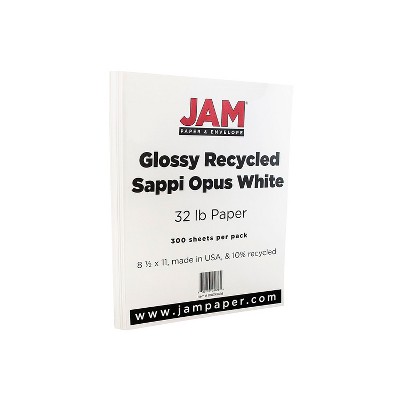 JAM Paper 32 lb. Cardstock Paper 8.5" x 11" White 250 Sheets/Ream (1592227)