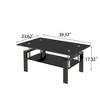 Sapphtopaz Modern Coffee Table with Glass Top 2-Layer Rectangular Glass Center Table Dining Table for Living Room, Living Room Furniture - 4 of 4