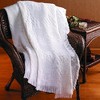 Manual Woodworkers and Weavers Basketweave Heart Throw – 46"x60" White 2-Layer Cotton Blanket, Soft and Textured Decorative Throw - 2 of 3