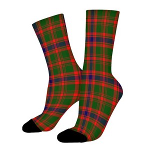 Scottish Clan Tartan Plaid Women Printed Crew Socks Funny Funky Socks Soft Polyester Novelty Gifts for Artists Men - 1 of 1