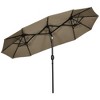 Akoasm 89.25 in. H Outdoor Double-sided Patio Umbrella with Push Button Tilt and Crank For Deck, Garden & Pool-Gray - 2 of 4
