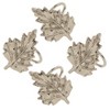 Saro Lifestyle Leaf Napkin Ring, Silver (Set of 4) - 2 of 4