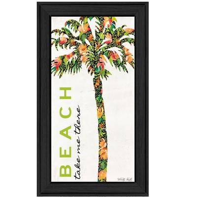 HomeRoots Beach Take Me There Black Framed Print Wall Art