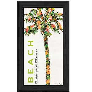 HomeRoots Beach Take Me There Black Framed Print Wall Art - 1 of 4