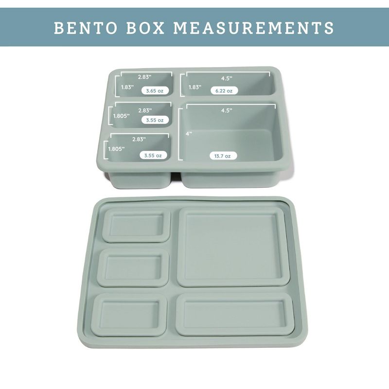 Austin Baby Co Leak-proof Silicone Bento Box for Toddlers and Kids- Durable & Eco-Friendly five compartment Lunch Box, 6 of 9