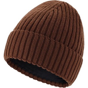 ZUPPAD Adult General Sizing Fleece Lined Cuffed Beanie Hat for Men Women Knitted Winter Wool Beanies Skull Cap Warm Watch Hats 1 Pack - 1 of 4