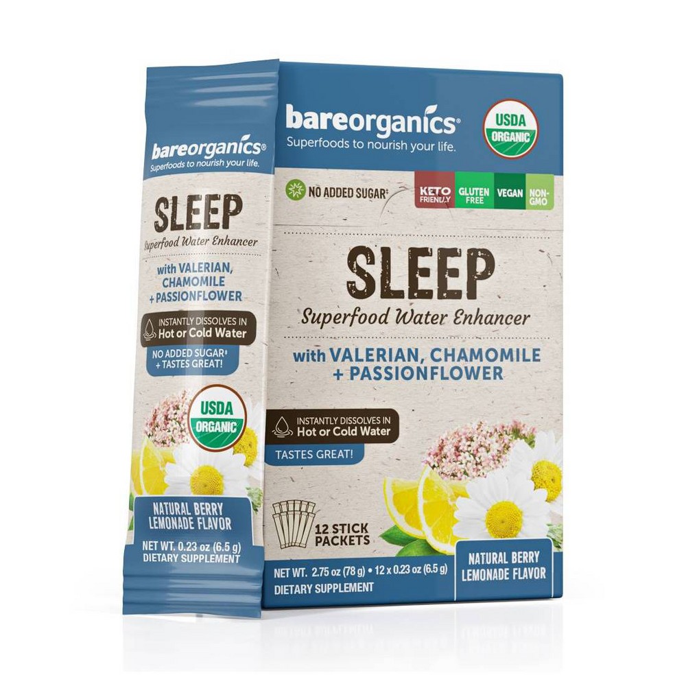 Photos - Vitamins & Minerals BareOrganics Vegan Superfood Water Enhancer Powder Packets - 12ct