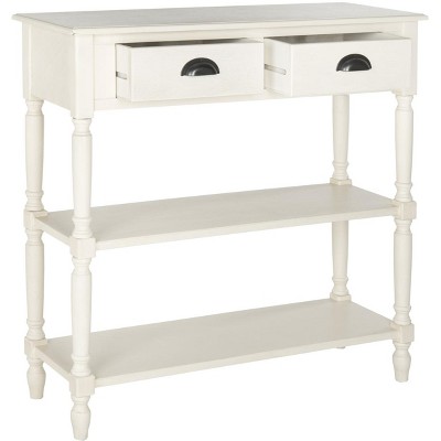 White Pine Spindle Leg Console Table with Storage