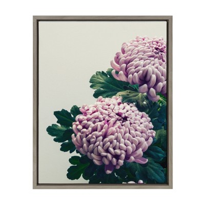 18" x 24" Sylvie Chrysanthemum Framed Canvas by F2 Images Gray - Kate and Laurel