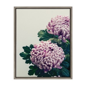 18" x 24" Sylvie Chrysanthemum Framed Canvas by F2 Images Gray - Kate and Laurel - 1 of 4