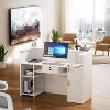 PAKASEPT 63" Front Reception Counter Desk Checkout Office Desk with Shelf & Lockable Drawer, LED Lights - 3 of 4