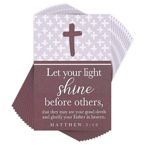 Dicksons IBB-222 Let Your Light Shine Purple 3 x 2 Inch Paper Itty Bitty Place Keeper Bookmark Pack of 24 - 1 of 2