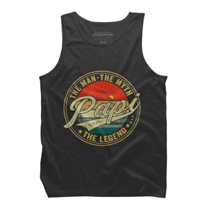 Men's Design By Humans Vintage Sunset Papi, The Man, Myth, Legend By COVI Tank Top - 1 of 2