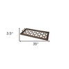 HomeRoots 35" Silver Wood Indoor Outdoor Tray With Handles - 3 of 4